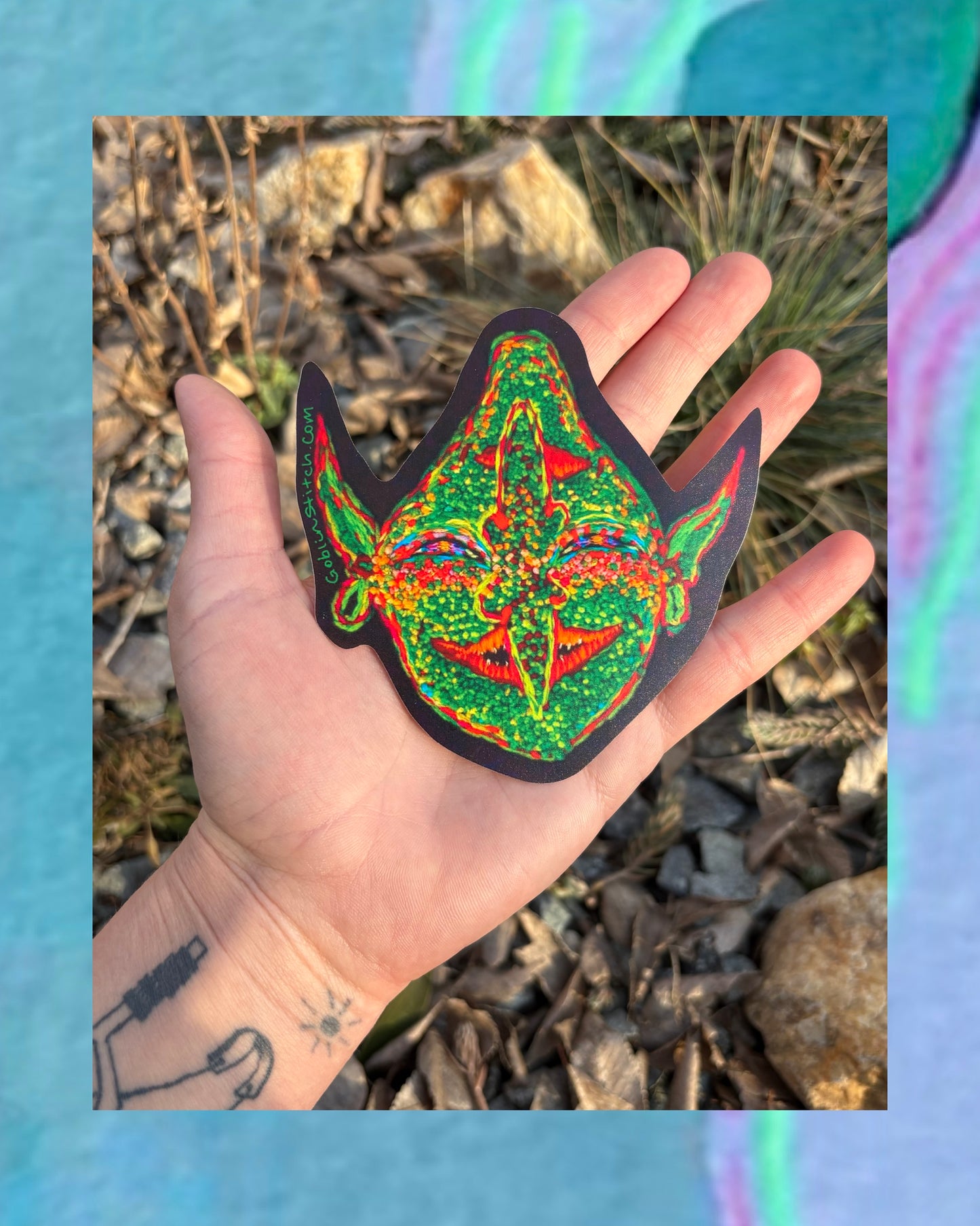 2 Faced Goblin Sticker